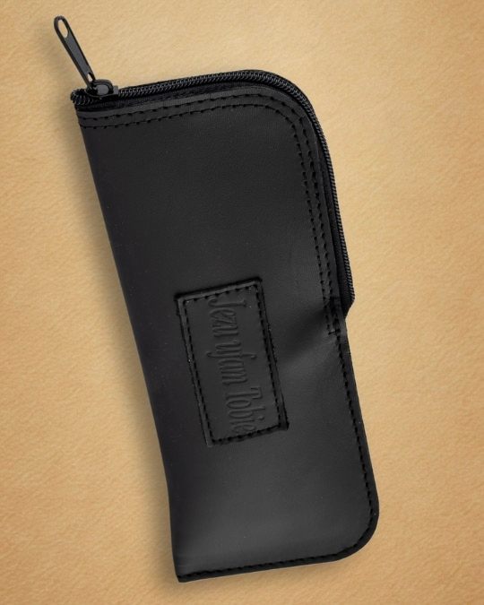 Skórzany rękodzielniczy piórnik z zamkiem